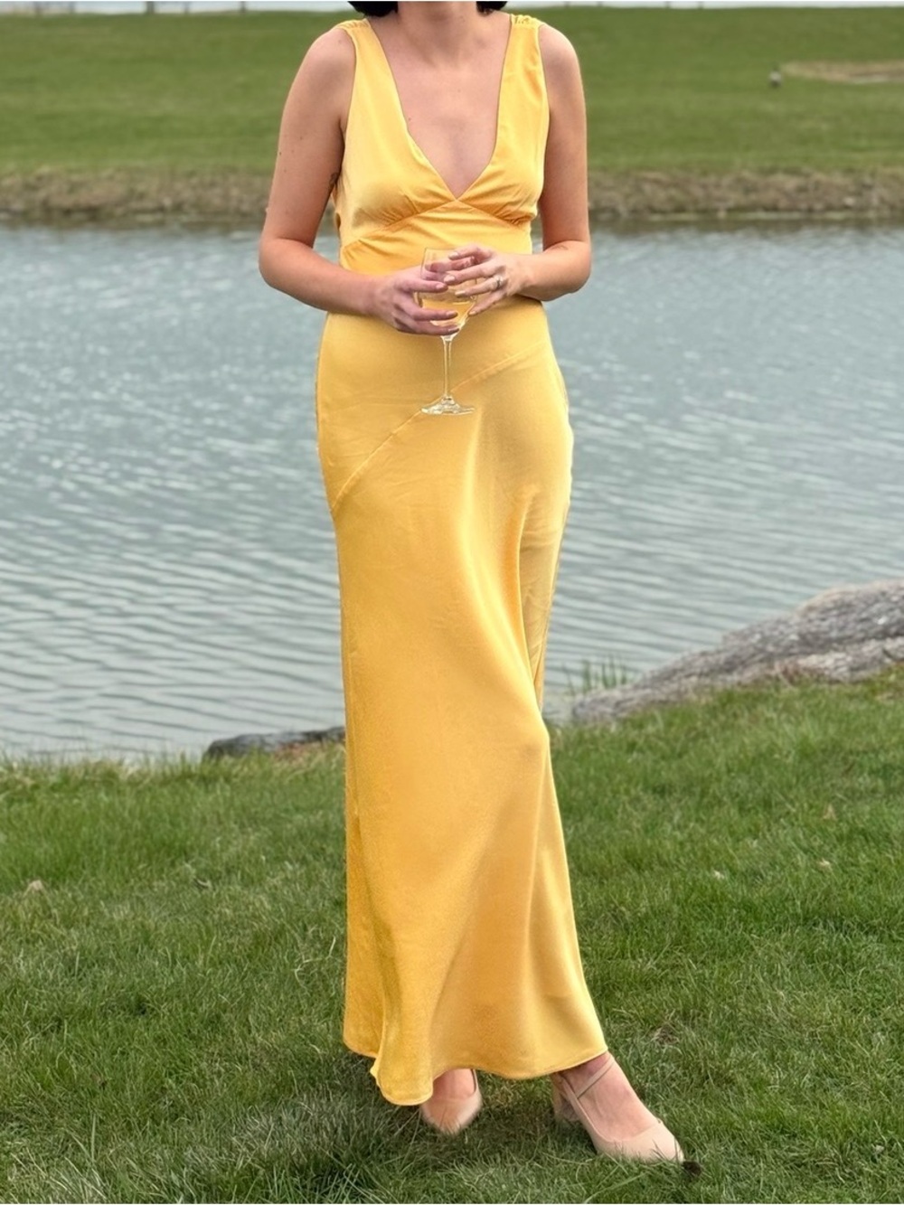 Meshki Nadia yellow dress size small